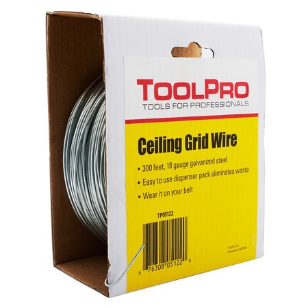 TOOLPRO 18 Gauge 300 ft Roll Suspended Ceiling Hanger Wire with Carton Dispenser TP05122